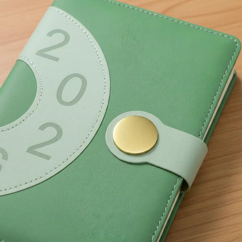 Agenda 2026 Retro Chic Diseño Vintage Cierre Magnetico Verde Retro Verde 2026