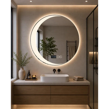 Espejo Led Redondo 60 Cm Con Forma De Luna Espejo