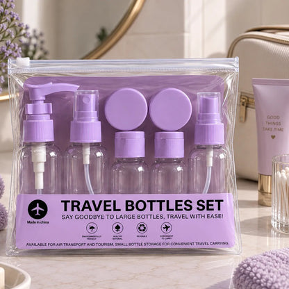 Set De Botellas De Viaje 7 Piezas Para Cosmet Violeta