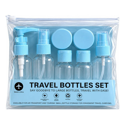 Set De Botellas De Viaje 7 Piezas Para Cosmet Celeste