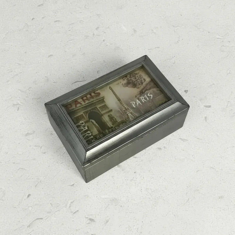 Caja Musical Clásica Genérica - Melodía Clásica Gris / Plateado París Postales