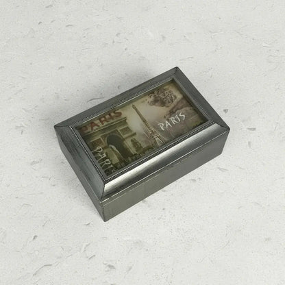 Caja Musical Clásica Genérica - Melodía Clásica Gris / Plateado París Postales