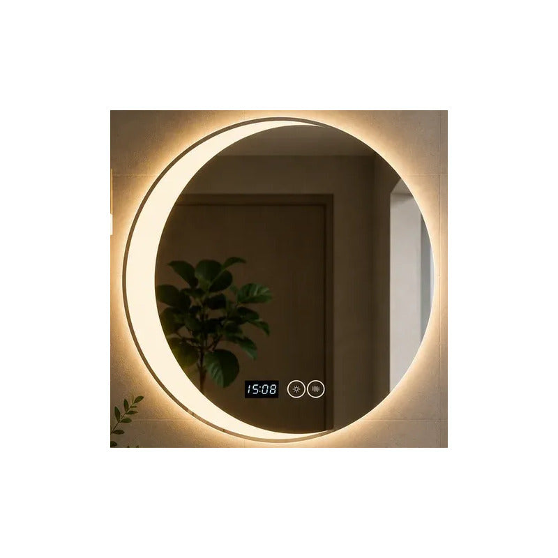 Espejo Led Redondo 80 Cm Con Forma De Luna Espejo