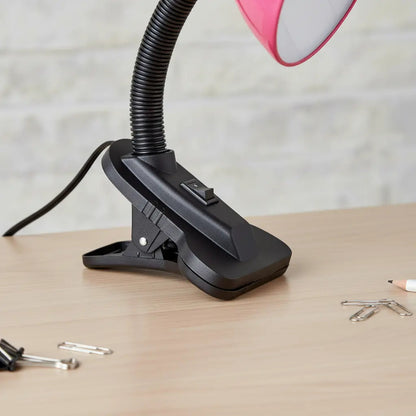 Lámpara Con Pinza Para Escritorio O Veladora/mesa De Noche Negro Rosa Chicle