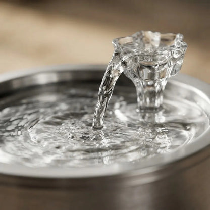 Fuente Bebedero Acero Para Perro Y Gato Agua Fresca De Acero Plateado