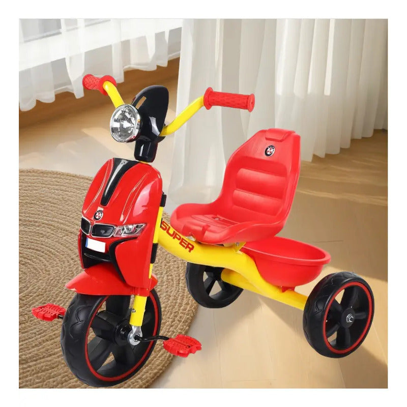 Triciclo Infantil Vespa Luz Y Sonido Diseño Clásico Y Seguro Rojo