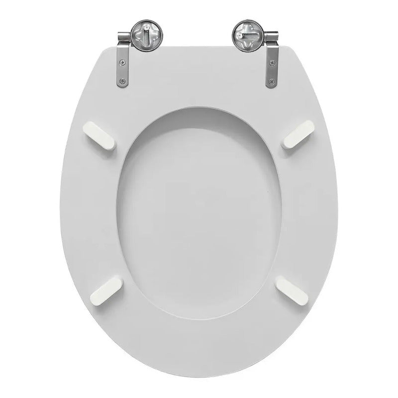 Tapa Inodoro Water Madera Laqueada Blanca Asiento Baño 25015