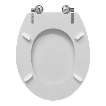 Tapa Inodoro Water Madera Laqueada Blanca Asiento Baño 25015