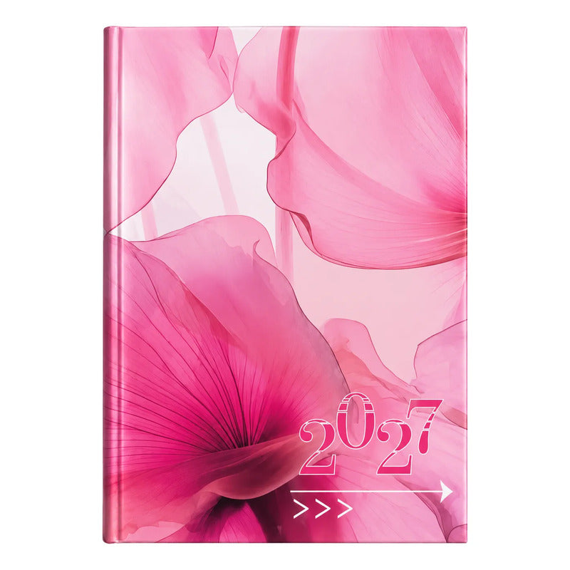 Agenda Diaria 2027 Mundo Express Diseño Flores Rosa Flores 2027