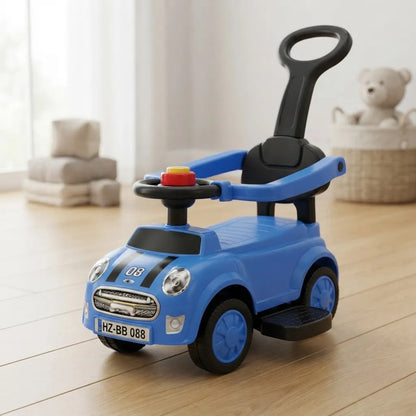 Auto Infantil Pata Pata Con Manija Y Respaldo Azul