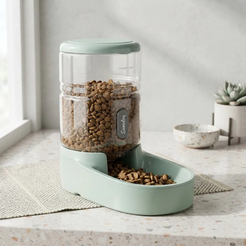 Comedero Para Mascotas Perro Gato Capacidad 2,7kg Celeste