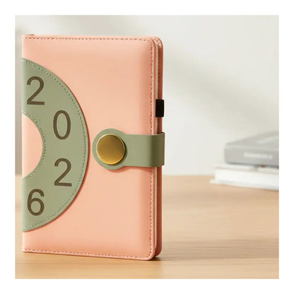 Agenda 2026 Retro Chic Diseño Vintage Cierre Magnetico Salmón Retro Salmón 2026