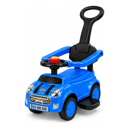 Auto Infantil Pata Pata Con Manija Y Respaldo Azul