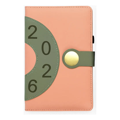 Agenda 2026 Retro Chic Diseño Vintage Cierre Magnetico Salmón Retro Salmón 2026