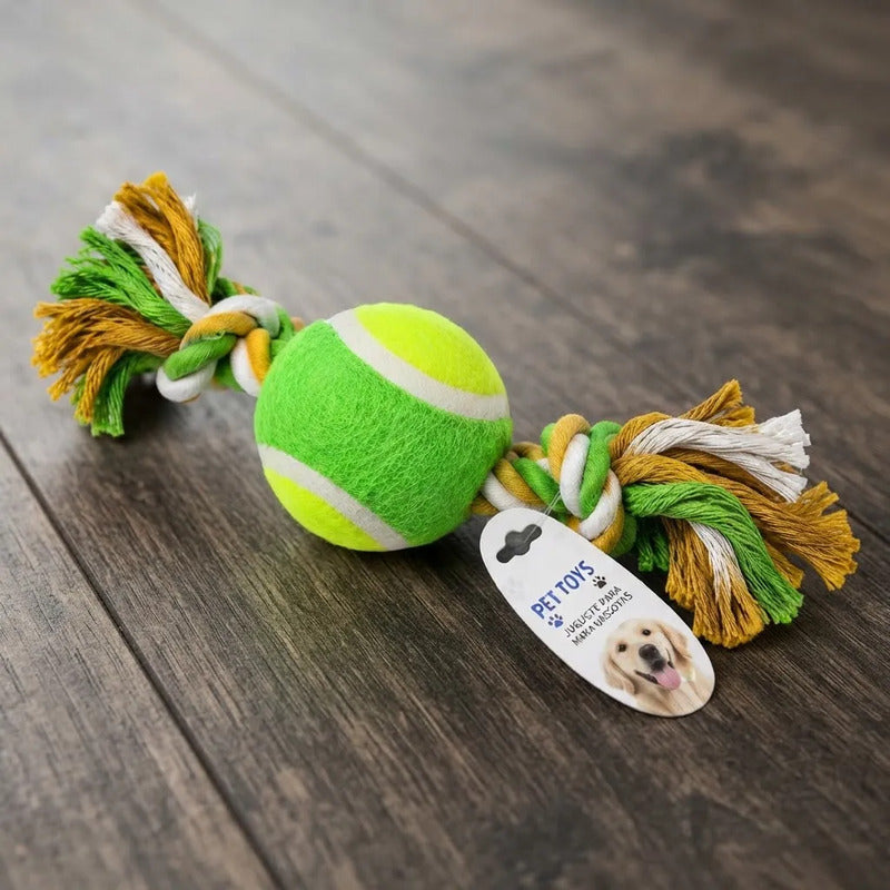 Pelota Interactiva Para Perro Y Gato Con Cuerda Verde
