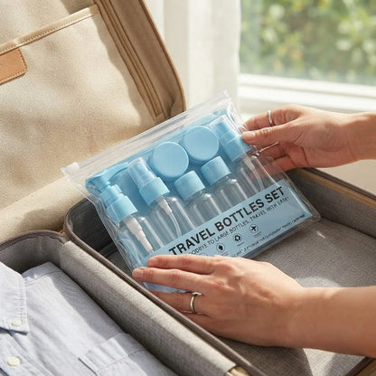 Set De Botellas De Viaje 7 Piezas Para Cosmet Celeste