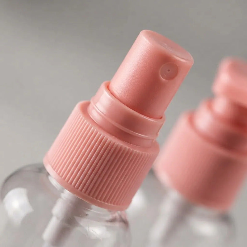 Set De Botellas De Viaje 7 Piezas Para Cosmet Rosa