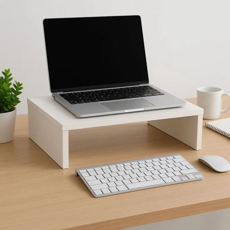 Base Para Computadora De Melamina Blanca Eleva Tu Pc Monitor Blanco
