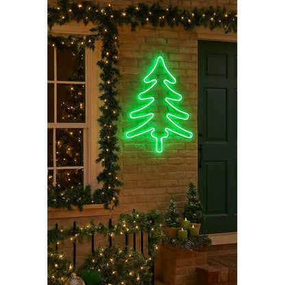 Árbol De Navidad De Neon Luces Led Decoracion Navidad Verde