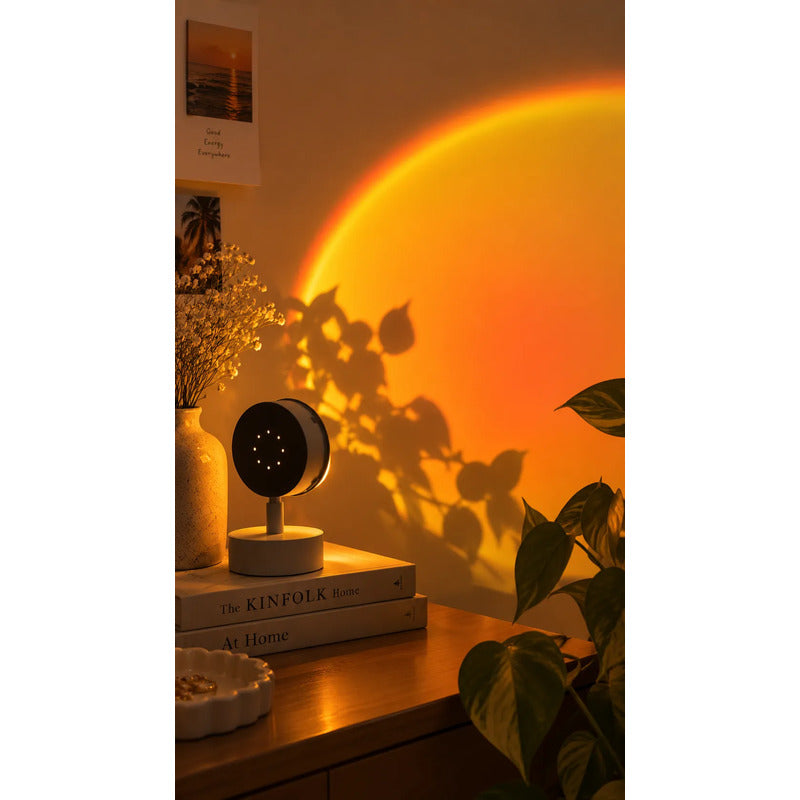 Lámpara De Mesa Sunset Led Proyector Atardecer Mini Blanco
