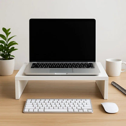 Base Para Computadora De Melamina Blanca Eleva Tu Pc Monitor Blanco