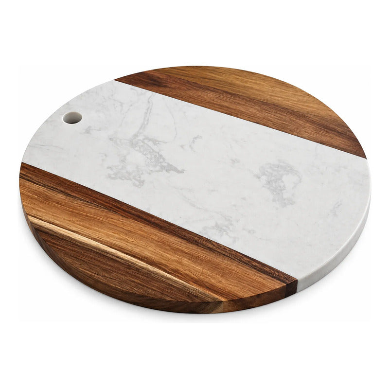 Tabla De Picar Combinada De Madera Y Mármol Blanca Mármol Blanco