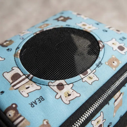 Bolso Transportador Para Mascotas 35 X 23 X 15cm Celeste