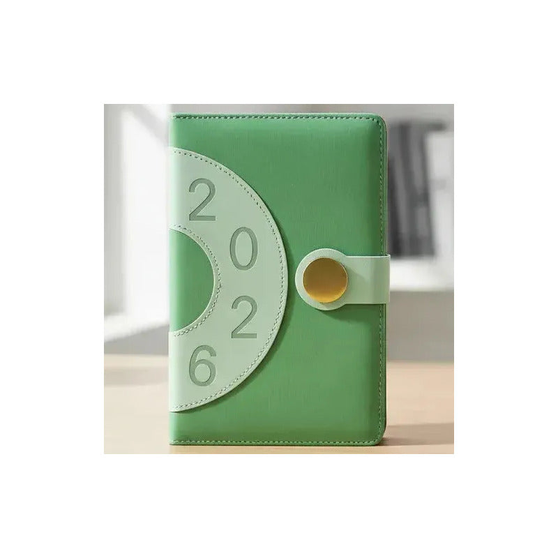 Agenda 2026 Retro Chic Diseño Vintage Cierre Magnetico Verde Retro Verde 2026