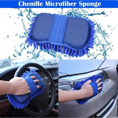 Esponja De Microfibra Con Manopla Para Lavado De Auto Y Moto Multicolor (amarillo, Rojo, Naranja, Azul)