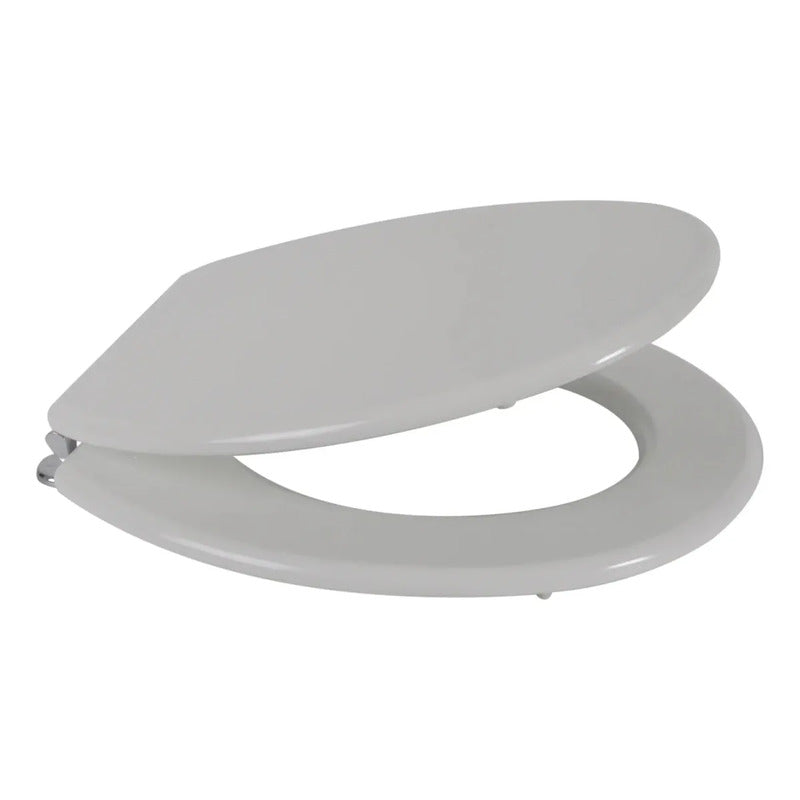 Asiento Para Inodoro Universal Oval Herraje Metal Color Blanco