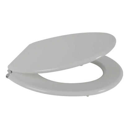 Asiento Para Inodoro Universal Oval Herraje Metal Color Blanco