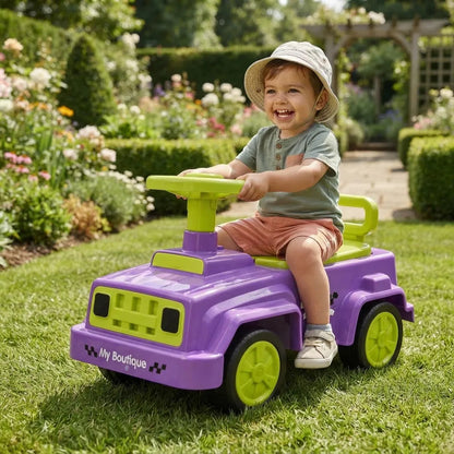 Buggy Auto Infantil Con Volante Y Respaldo Violeta