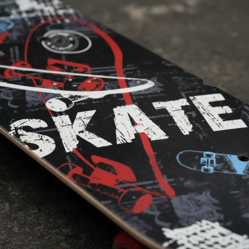 Skate Mediano 58 X 15cm Varios Diseños Diseño Palmeras Plateados