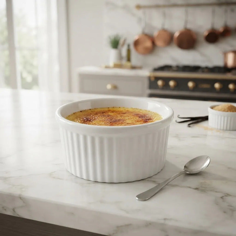 Set 6 Bowls Blancos Creme Brulee 10x4,7 Cm Blanco