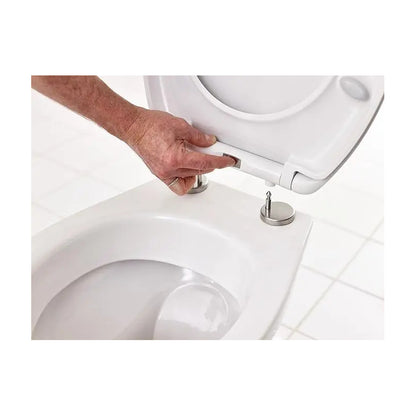 Asiento Inodoro Universal Oval Facil Colocación Cierre Lento Blanco