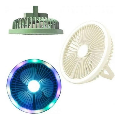 Ventilador Portátil Con Luz Led Regulable Blanco