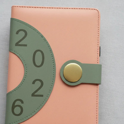 Agenda 2026 Retro Chic Diseño Vintage Cierre Magnetico Salmón Retro Salmón 2026