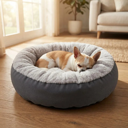 Cama Cucha Catre Para Perro Y Gato Suave 45cm Gris