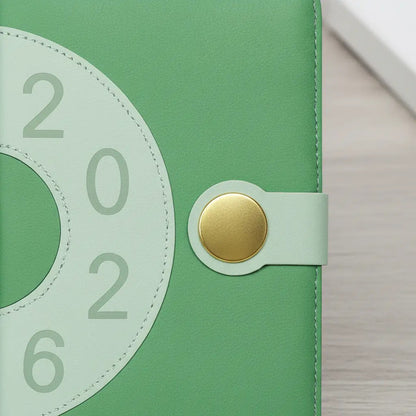 Agenda 2026 Retro Chic Diseño Vintage Cierre Magnetico Verde Retro Verde 2026