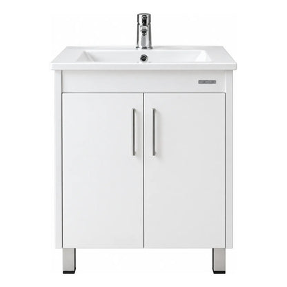 Mueble De Baño + Bacha Pileta Lavatorio De Cerámica Blanco Un Agujero