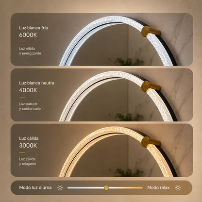 Espejo Luz Led Luxa Marco Acrilico 60cm Acrílico