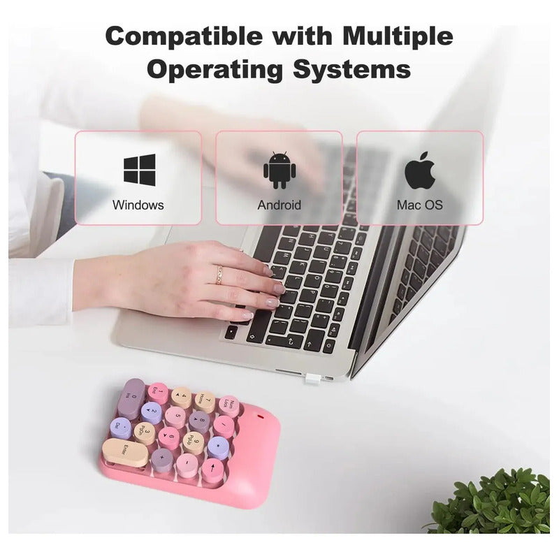 Teclado Numerico Inalambrico Mofii Aesthetic Teclas Retro Multicolor Inglés Internacional