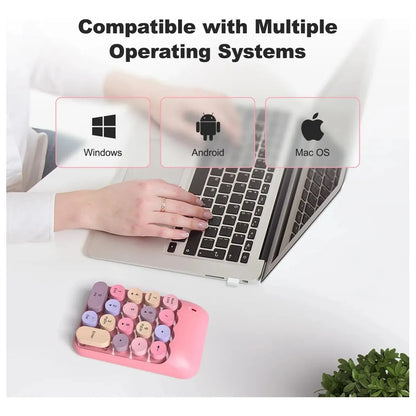Teclado Numerico Inalambrico Mofii Aesthetic Teclas Retro Multicolor Inglés Internacional