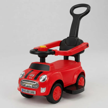 Auto Infantil Pata Pata Con Manija Y Respaldo Rojo