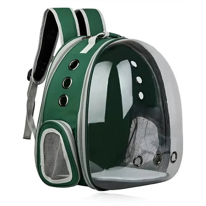 Mochila Capsula Para Transportar Mascotas Verde Oscuro