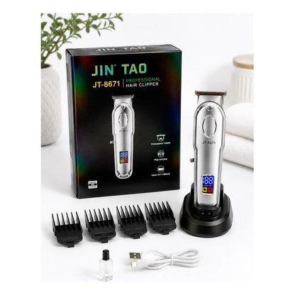 Máquina De Cortar Pelo Profesional Jin Tao Jt-8671 Plateado