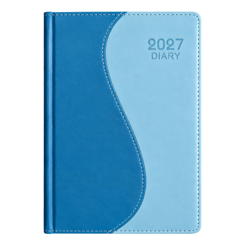 Agenda Diaria 2027 Mundo Express Diseño Liso Azul Lisa 2027
