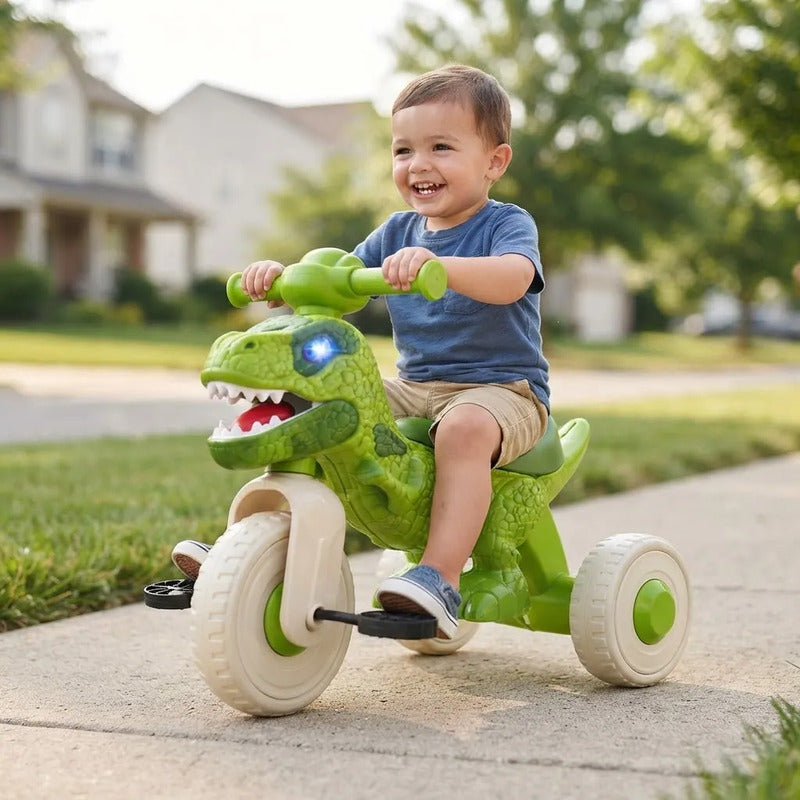 Triciclo Infantil Dinosaurio Con Pedales Y 3 Ruedas Verde