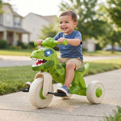 Triciclo Infantil Dinosaurio Con Pedales Y 3 Ruedas Verde