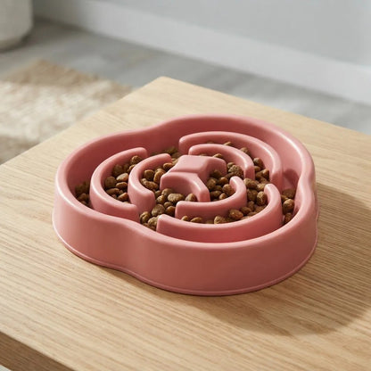 Comedero Didáctico Para Mascotas Con Relieve Rosa